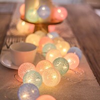 Guirlandes lumineuses LED en coton, multicolores, à température réglable, CRI élevé 80, 50 000 heures, pour chambre d'enfant, dortoir