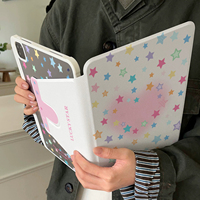 Étui de protection pour tablette Apple iPad A16, motif étoile coloré, adapté à la génération Air8 11, support rotatif
