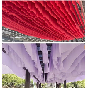 Mái nhà Voan rèm tấm màn che trần treo tường Rèm Backdrop sự kiện trần trang trí chiếu sáng treo lên hình dạng sóng rèm - Product Image 3