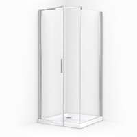 Cabine de douche carrée en verre trempé de 6 mm avec porte pivotante 800-1000 mm x 1900 mm, conception moderne, vente en gros OEM personnalisée