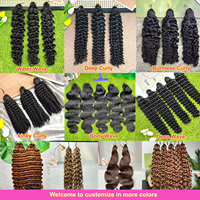 Extensions de cheveux humains bouclés afro-birmans pré-bouclés, 100 % naturels non traités, pour tresses au crochet, effet plume, avec nœuds miracle