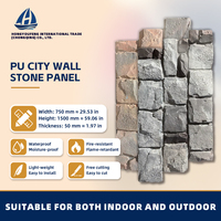 Panel Dinding Kota PU Big Slab 750x1500 50mm Tahan Air Tahan Api Tahan UV Tahan Lama Ramah Lingkungan Modern untuk Tangga Gudang