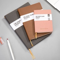 Carnet de notes écologique A5 en cuir Morandi à couverture souple imprimé de logo personnalisé Bloc-notes de voyage à plat Journal de papeterie portable