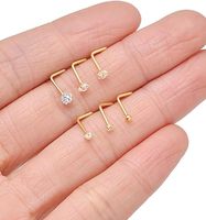 Bijoux de piercing pour femmes et hommes en acier inoxydable avec boule en argile CZ en forme de L, fleur, opale, étoile, cœur