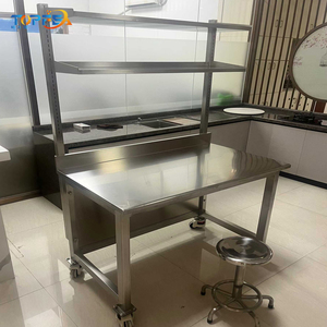 Banco de Trabajo de Acero Inoxidable Resistente Multifuncional con Estante Superior - Product Image 1