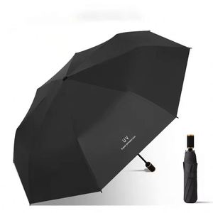 Custom <b>Automatic</b> Open and Close Three Folding <b>Umbrella</b> 3 Fold Lightweight With Logo - Product Image 5