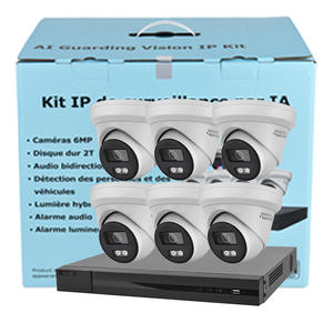 Kit de Cámara IP Hik OEM 6MP con Detección de Movimiento, Audio Bidireccional, Luz Estroboscópica y Alarmas Audibles, Luz Roja y Azul, Cámara de Red CCTV 4K PoE - Product Image 1