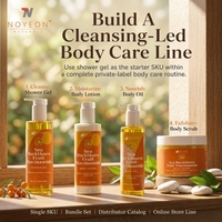 Gel Douche Corps Éclatant et Revitalisant à l'Argousier et au Niacinamide, Doux pour la Peau, Haute Qualité, Marque Privée, Faible MOQ
