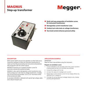Sweden for Megger MAGNUS Step-Up Transformer Essential for Measuring & Analysing Instruments - Product Image 3