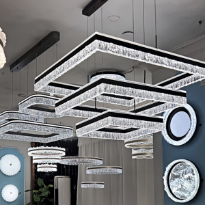 Nhà máy 230W 110V/220V moderno lamparas de techo Luces dormitorio vuông trần ánh sáng mặt dây chuyền lịch thi đấu cho phòng khách 2025 - Product Image 1