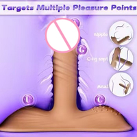 Vibromasseur télescopique réaliste à base coussinée, contrôlable par application, pour masturbation, sans fil, USB, 100% étanche