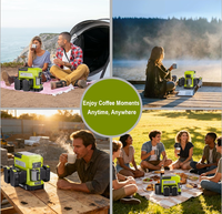 Cafetière sans fil QIYUN CM05 pour batterie Ryobi 18V, portable, à filtre, avec moulin à café électrique, plastique et métal, camping-car, camping