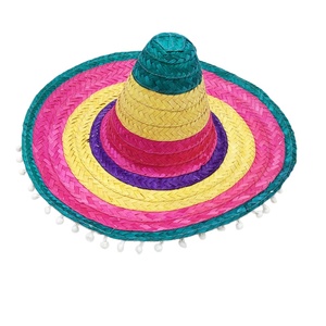 Sombrero Mexicano de Mariachi a Rayas Coloridas, Sombrero de Paja Vietnamita de Ala Ancha con Patrones Tradicionales para Eventos Culturales - Product Image 5