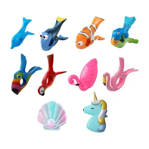 Grosir Kustom Mempersonalisasikan Hewan Ikan Flamingo Burung Beo Unicorn Shell Plastik Klip Handuk Pantai Klip Handuk untuk Kursi Pantai