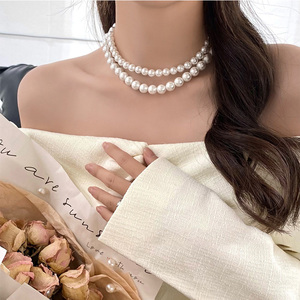 Zooying 4mm 5mm 6mm 8mm 10mm blanc rond français Vintage <span class=keywords><strong>fièvre</strong></span> perles collier ras du cou pour femmes et hommes - Product Image 4