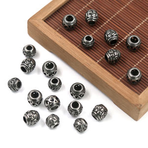 Tubo de cuentas de columna europea, cuentas espaciadoras de acero inoxidable 304 antiguas para collar y pulsera DIY, componentes de fabricación de joyas - Product Image 5