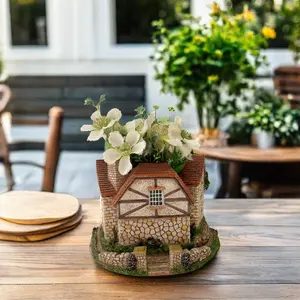 Unieke Polyresin Sculptuur Bloemenvaas Voor Binnen/Buiten Voor Sprookjesachtige Tuinhuis Ontwerp Succulente Planter Met Kunstmatige Stijl - Product Image 1