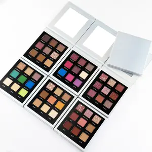 2022 new private label eye shadow palette high pigment summer colors palette 9 colors cardboard eyeshadow palette