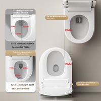 WC monobloc de luxe à double chasse avec siphon, en céramique blanche et ABS, réservoir encastré, fixation au sol, chasse d'eau à débit rapide, séchage à air chaud et commande intégrée