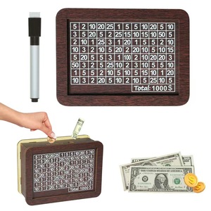 Wooden Coin Bank & Savings Goal Box Money Saving Counter Boys Girls Adults Wall Sign Decor Handcrafted Wooden Money Box Craft