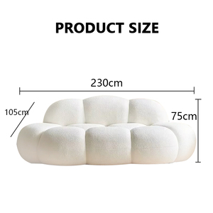 Upholstered Cloud Teddy Living Room Sofa Compressed Sofas in a Box No Assembly Required Lounge Sofa <strong>Couch</strong> with Curved Design - Product Image 4