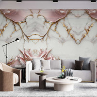 Autocollant mural en marbre rose imperméable, panneau mural en mousse XPE, papier peint amovible à coller et à décoller pour la décoration murale de la maison, insonorisant