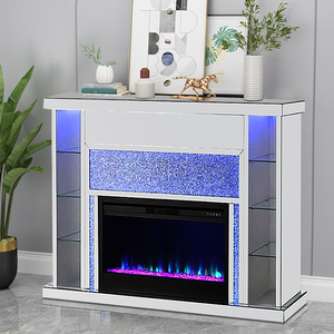 <span class=keywords><strong>Tavolo</strong></span> Console con Camino Elettrico a Specchio <span class=keywords><strong>in</strong></span> Cristallo LED per Ingresso e Corridoio - Product Image 1