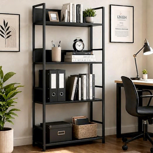 Five Tier Metal Storage <b>Rack</b> For Kitchen Minimalist Design Standing Type Non Foldable Shelf With <b>Baking</b> Paint Finish - Product Image 5
