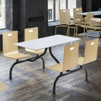 Moderne Restaurantmöbel Esstisch und 4 Stühle Set mit Marmorplatte Metallrahmen Wasserdicht & Langlebig