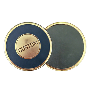 Posavasos <span class=keywords><strong>de</strong></span> Metal Personalizados con Base <span class=keywords><strong>de</strong></span> <span class=keywords><strong>Cuero</strong></span>, Tapetes para Bebidas con Logotipo <span class=keywords><strong>de</strong></span> Marca Grabado, Producción Rápida, Plazo Prometido - Product Image 2