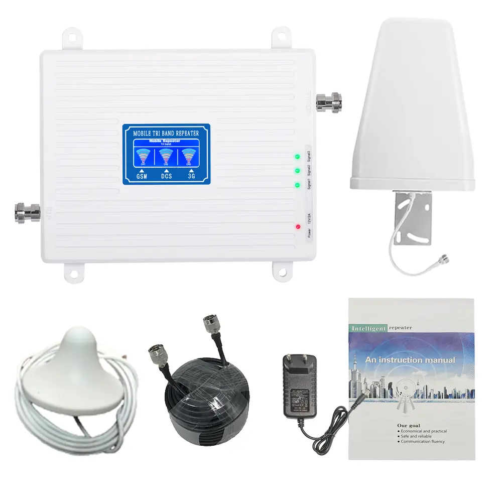 2 3 4G 900 1800 2100Mhz Tri Band Factory Most Affordable Mobile Phone Signal Network Repeater / Booster / Signal Amplifier