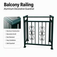 Rampe d'escalier et de balcon en aluminium décorative de style européen, sur mesure, moderne, résistante à la rouille et à l'eau, pour villas résidentielles