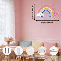 Enseigne néon arc-en-ciel pour chat Neonawall, lumière LED USB à intensité variable pour animalerie, café pour chats, boutique, vitrine, décoration murale