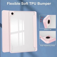 Étui pour tablette en cuir PU avec coque arrière transparente en TPU souple pour Samsung Galaxy Tab A11 Plus 11 pouces