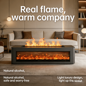 Cheminée électrique intelligente intégrée <span class=keywords><strong>avec</strong></span> effet de <span class=keywords><strong>flamme</strong></span> réaliste, <span class=keywords><strong>chauffage</strong></span> sûr pour patio, café, jardin, complexe hôtelier - Product Image 4