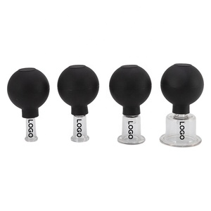 Juego de ventosas de vidrio de silicona con bombilla de succión de PVC para masaje facial, juego de ventosas profesionales con logotipo personalizado, 4 Uds. - Product Image 6