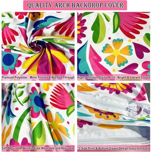 Ảnh Booth 2 mặt Mexico Fiesta vòm <span class=keywords><strong>Backdrop</strong></span> Cover <span class=keywords><strong>cinco</strong></span> de <span class=keywords><strong>mayo</strong></span> sinh nhật tắm trang trí đầy màu sắc otomi miễn phí Bìa - Product Image 6