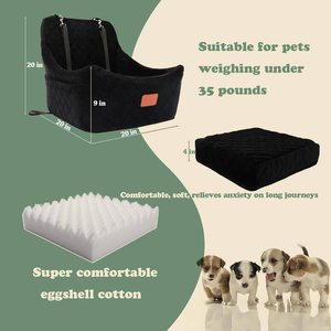 Pet <b>Dog</b> Cat Booster Car <b>Seat</b> Egg Shell Foam Travel Bed Oxford Cotton Washable <b>Cover</b> Anti-Slip Safety Leashes <b>for</b> Small/Medium - Product Image 2
