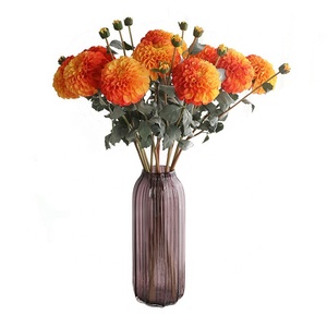 High Quality <b>Large</b> Head <b>Artificial</b> Silk White Pink Dahlia Flower Chrysanthemum <b>Plant</b> for Wedding Home Floral Decoration - Product Image 2