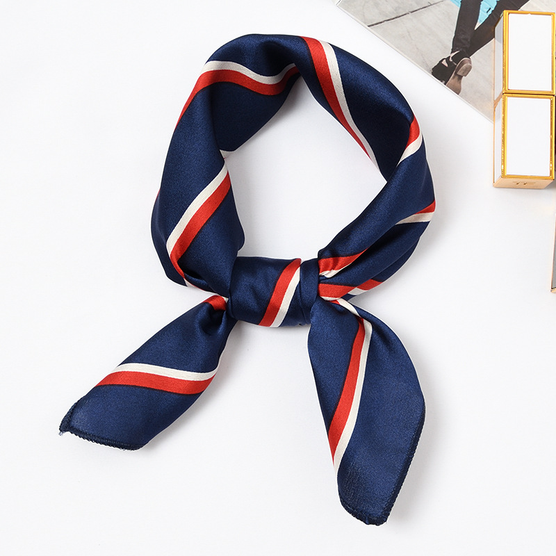 Bán buôn in bọc foulard khăn tay cổ Skinny Tie phụ nữ 50x50cm Satin Lụa Vuông bông khăn