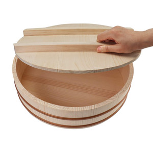 Japonais bambou bois sushi oke riz bol à mélanger barils grand sushi outils <span class=keywords><strong>hangiri</strong></span> avec couvercle - Product Image 1