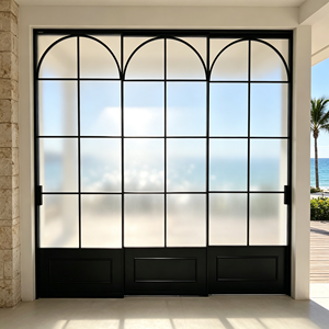 Porte coulissante en verre trempé Deioux Factory Direct avec système de double vitrage insonorisé pour villa moderne - Product Image 1