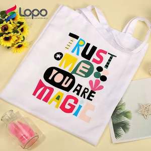 Listo para enviar Stock Precio al por mayor RTS Premium White <span class=keywords><strong>Economy</strong></span> Fashion Women Large Size Sublimation Ladies Tote Bag - Product Image 6