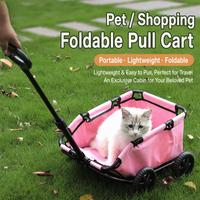 Chariot pliable en PVC pour petits animaux de compagnie, léger et portable, pour chats et chiens, idéal pour le camping et les voyages