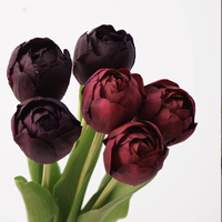 Bunga Kamelia Tulip Sutra Realistis Mewah, Sentuhan Asli, Dekorasi Ruang Tamu Rumah, Gaya B&B, Hadiah Hari Valentine