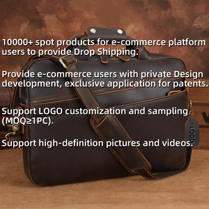 Túi xách da bò Crazy Horse 15.6 inch, túi đeo chéo công sở dành cho nam, chất liệu da thật, đựng laptop - Product Image 6