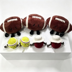 Pelota de tenis de peluche amarilla personalizada con brazos, juguete de peluche de fútbol americano marrón, juguete de peluche de fútbol americano marrón - Product Image 1