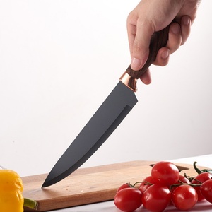 Ensemble de couteaux de chef en acier inoxydable en gros, revêtement antiadhésif, ensemble de couteaux de cuisine professionnels avec bloc à couteaux - Product Image 3