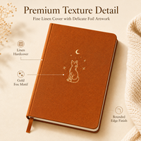 Carnet de notes A5 personnalisé en cuir Bluebell Twilight, couverture rigide, dorure à chaud, grille pointillée, double ruban, bords dorés, pour journalisation quotidienne et planification