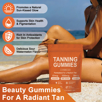 Complément de bronzage en gommes OEM sous marque privée à base de bêta-carotène, lycopène et astaxanthine pour une peau saine, un teint éclatant et des multivitamines